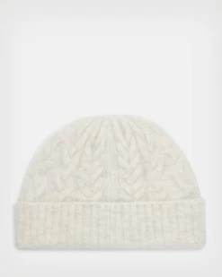Best Sale ✔️ Jody Cable Knit Beanie Ecru White 💯 -Tailoring Sales WH605X 4193 3