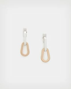 Discount ⌛ Carrie Link Earrings WARM BRASS/SILVER 💯 -Tailoring Sales WJ0001A 6855 3