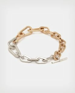 Buy 🎁 Carrie Chunky Chain Bracelet WARM BRASS/SILVER ✨