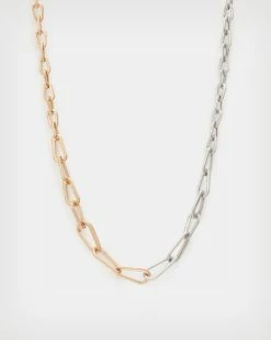 Promo 🔥 Carrie Chunky Carabiner Necklace WARM BRASS/SILVER ✨