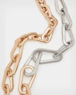 Promo 🔥 Carrie Chunky Carabiner Necklace WARM BRASS/SILVER ✨ -Tailoring Sales WJ0008A 6855 3