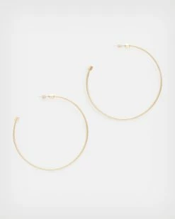 Outlet 😉 Skinny Gold-Tone Hoop Earrings Warm Brass 👏