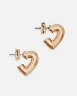 Wholesale ❤️ Carys Gold-Tone Heart Earrings Warm Brass ⌛