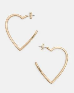 Top 10 😉 Femi Large Heart Hoop Earrings Warm Brass 🔥