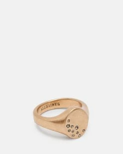 Cheapest 💯 Pave Gold-Tone Signet Ring Warm Brass 😍 -Tailoring Sales WJ505Y 6395 3
