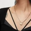 Cheap 🎁 Heart Gold-Tone Logo Necklace Warm Brass ✔️