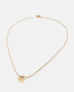Cheap 🎁 Heart Gold-Tone Logo Necklace Warm Brass ✔️ -Tailoring Sales WJ508Y 6395 4