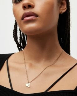 Best deal π Split Heart Gold-Tone Necklace Warm Brass π