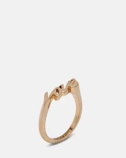 Discount 🧨 Love Script Gold-Tone Ring Warm Brass ⌛ -Tailoring Sales WJ511Y 6395 3