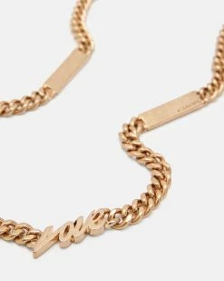 Hot Sale ⌛ Love Script Chunky Gold-Tone Necklace Warm Brass 🥰 -Tailoring Sales WJ515Y 6395 2