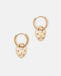 Best Pirce 🔥 Heartlock Gold-Tone Hoop Earrings Warm Brass 🌟 -Tailoring Sales WJ517Y 6395 3