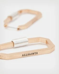 Buy ⭐ Hex Carabiner Hoop Earrings WARM BRASS/SILVER 🌟 -Tailoring Sales WJ518X 6855 3