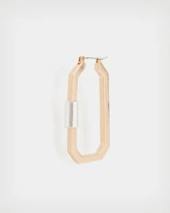 Buy ⭐ Hex Carabiner Hoop Earrings WARM BRASS/SILVER 🌟 -Tailoring Sales WJ518X 6855 4