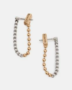 Best Sale 👍 Box Ball Earrings WARM BRASS/SILVER 🥰 -Tailoring Sales WJ518Y 6855 4