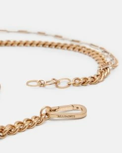 Best reviews of 👏 Hadlie Multiple Chain Necklace WARM BRASS/SILVER 🔥 -Tailoring Sales WJ521Y 6855 5