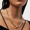 Best Sale 👏 Box Chain Two Tone Necklace WARM BRASS/SILVER 😀
