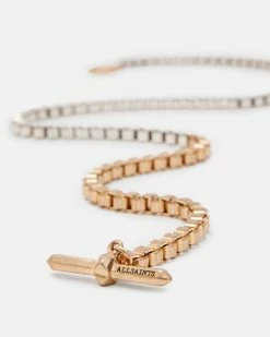 Best Sale 👏 Box Chain Two Tone Necklace WARM BRASS/SILVER 😀 -Tailoring Sales WJ523Y 6855 3