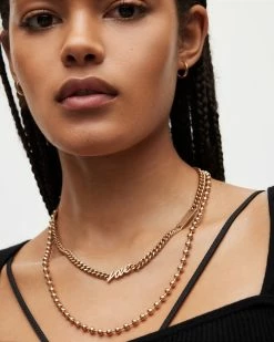 Outlet ✔️ Kennedy Gold-Tone Bead Necklace Warm Brass 😍