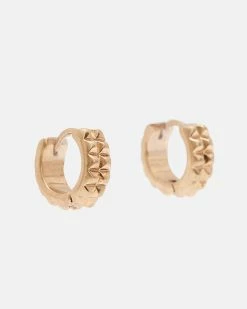 Flash Sale 🌟 Mia Mix Studded Small Hoop Earrings Warm Brass 🧨