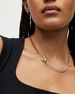 Best deal 🥰 Emory Mixed Chain Necklace WARM BRASS/SILVER 🎁