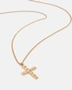 Best Pirce 🤩 Nova Cross Long Necklace Warm Brass 🤩 -Tailoring Sales WJ547Y 6395 2