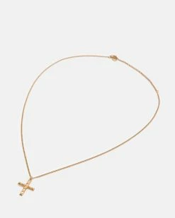 Best Pirce 🤩 Nova Cross Long Necklace Warm Brass 🤩 -Tailoring Sales WJ547Y 6395 4