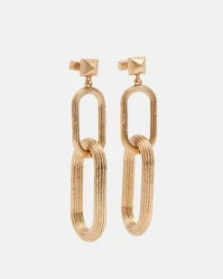 Promo 🧨 Loren Gold-Tone Chain Earrings Warm Brass ✨