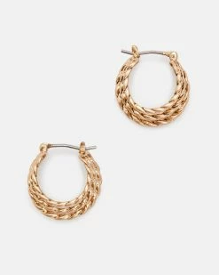 Cheap 💯 Triple Chain Hoop Earrings Warm Brass 👍 -Tailoring Sales WJ569Y 6395 3