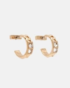 Buy 🛒 Mini Hoop Chain Earrings Warm Brass ✔️