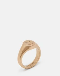 Best Sale 👏 Beam Pave Signet Ring Warm Brass 🔔 -Tailoring Sales WJ573Y 6395 3