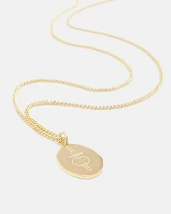 Outlet ⌛ Engraved Gold Vermeil Pendant Necklace Gold Vermeil 🔔