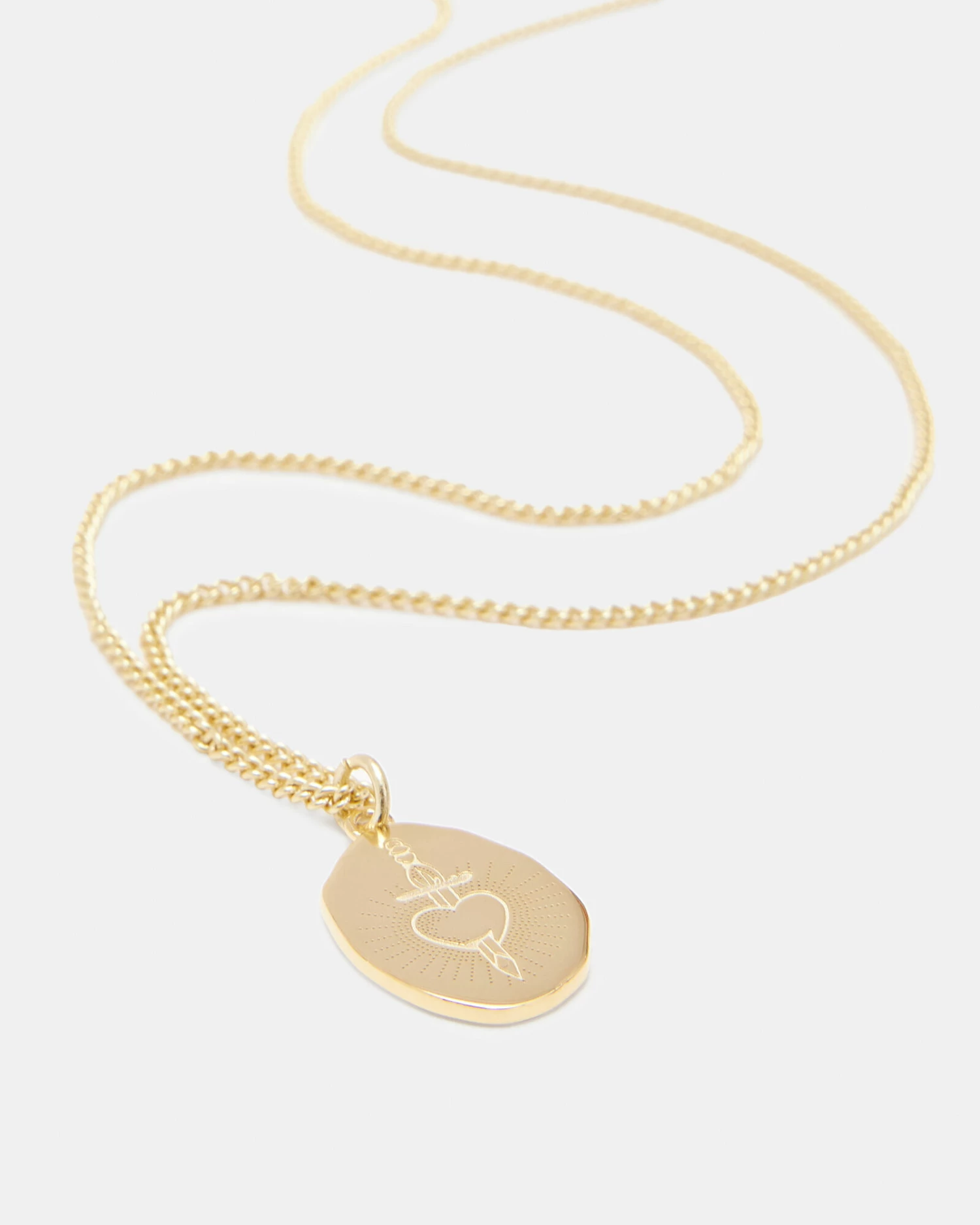 Outlet β Engraved Gold Vermeil Pendant Necklace Gold Vermeil π 3 Outlet β Engraved Gold Vermeil Pendant Necklace Gold Vermeil π