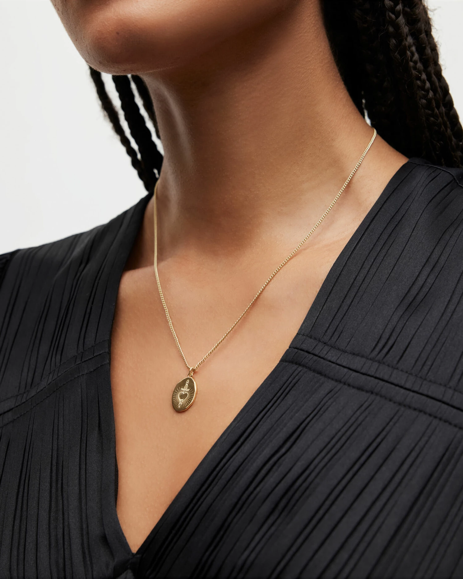 Outlet β Engraved Gold Vermeil Pendant Necklace Gold Vermeil π 4 Outlet β Engraved Gold Vermeil Pendant Necklace Gold Vermeil π - Image 2