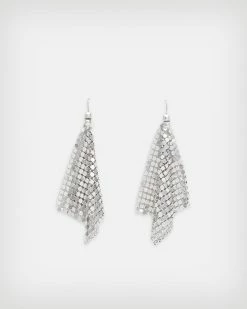 New 🎁 Donna Mesh Earrings Warm Silver 💯 -Tailoring Sales WJ640X 6414 5