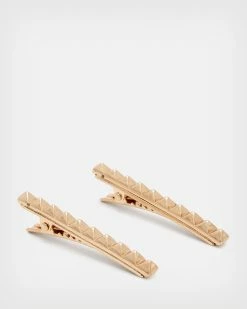 Best Sale 🔥 Pyramid French Barrette Hair Clip Set Warm Brass ⭐ -Tailoring Sales WJ684X 6395 3