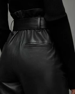 Cheap ❤️ Orsen Leather Trousers Black 🧨 -Tailoring Sales WL009W 5 5
