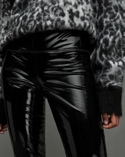 Flash Sale 🛒 Cora Shine Leather-Look Leggings Black 👏 -Tailoring Sales WL097V 5 3 1