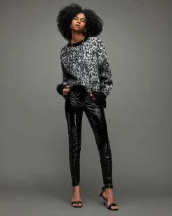 Flash Sale 🛒 Cora Shine Leather-Look Leggings Black 👏 -Tailoring Sales WL097V 5 4 1