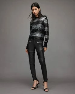 Best reviews of ⭐ Suri Leather Biker 👖 Jeans Black ⌛ -Tailoring Sales WL103X 5 4