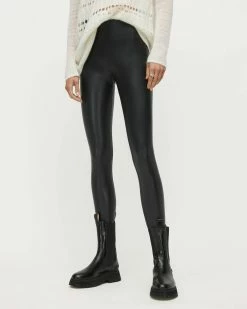 Best Sale ✔️ Cora Leather-Look High-Rise Leggings Black 🎉 -Tailoring Sales WL166P 5 4