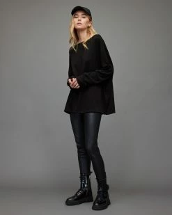 Discount ⌛ Rita Oversized T-Shirt Black 😍 -Tailoring Sales WM020N 5 5