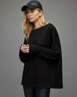 Discount ⌛ Rita Oversized T-Shirt Black 😍 -Tailoring Sales WM020N 5 6