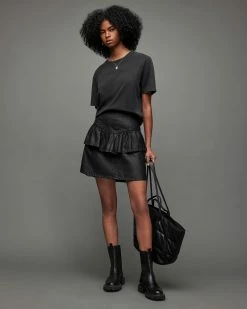 Discount ✨ Pippa Embroidered Boyfriend T-Shirt Black 😍 -Tailoring Sales WM109W 5 3