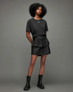 Discount ✨ Pippa Embroidered Boyfriend T-Shirt Black 😍 -Tailoring Sales WM109W 5 4