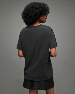 Discount ✨ Pippa Embroidered Boyfriend T-Shirt Black 😍 -Tailoring Sales WM109W 5 5