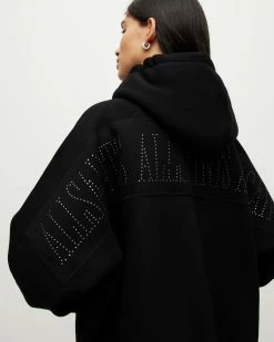 Top 10 🔔 Talon Hotfix Embellished Hoodie Black ⌛