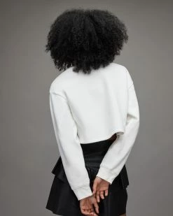 Coupon 🛒 Separo Marina Cropped Sweatshirt Optic White ⭐ -Tailoring Sales WM195X 437 5