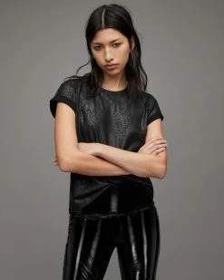 New 🛒 Anna Snake T-Shirt Black 😀