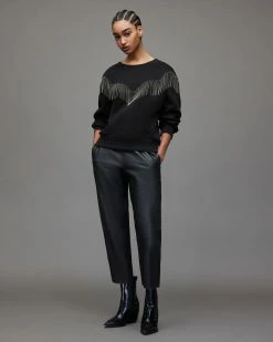 Discount 😍 Tassel Jaine Sweatshirt Black 😍 -Tailoring Sales WM294V 5 3