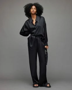 Flash Sale 💯 Charli Silk Blend Trousers Black ⌛